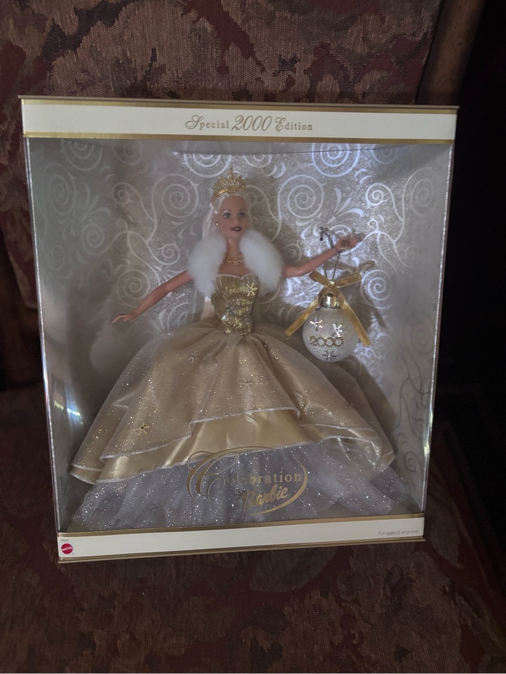 Barbie Gold and White Celebration Ornament Doll by Barbie